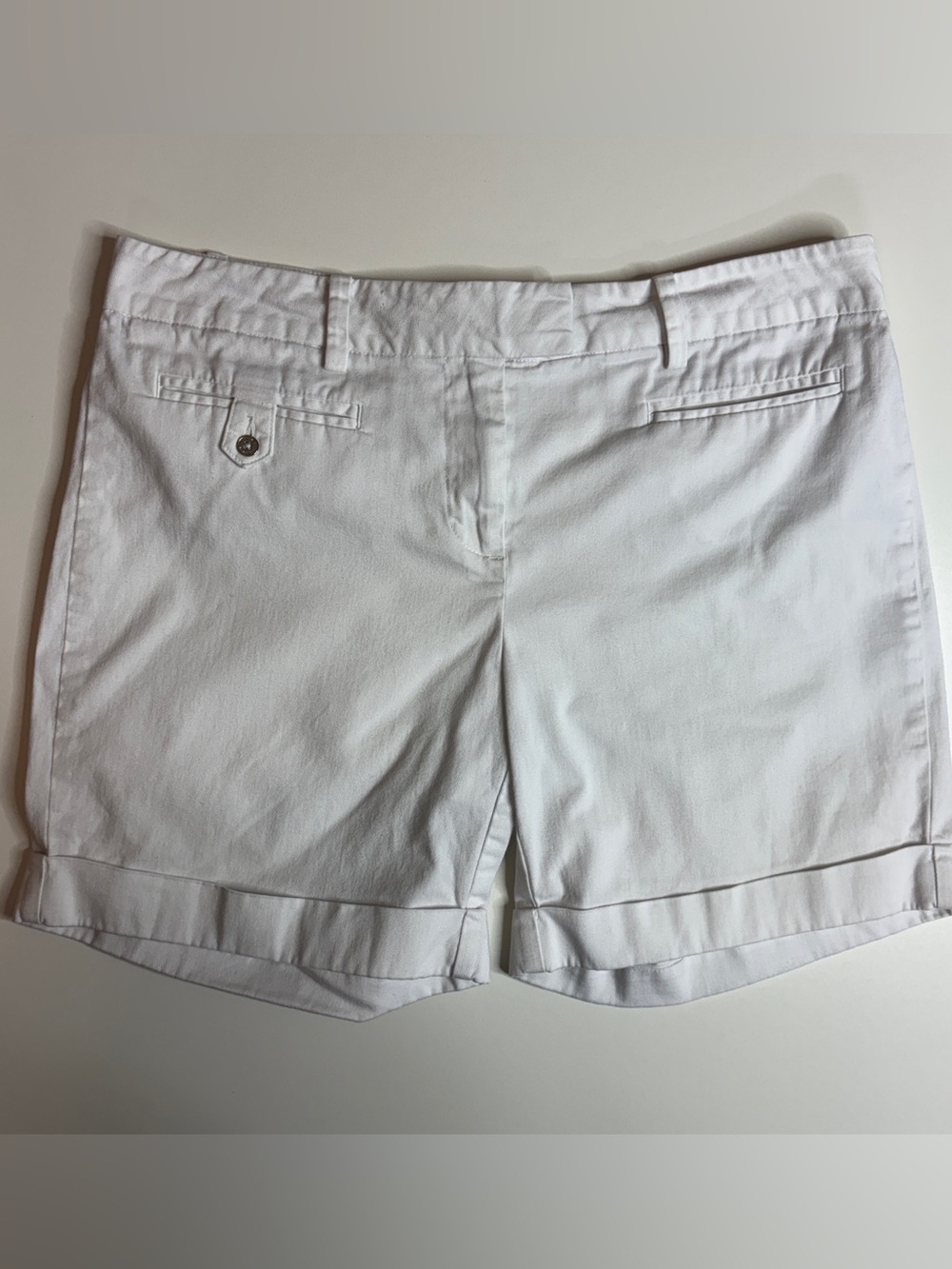 Nautica White Stretch Chino Shorts Size 8 Preppy Coastal